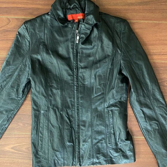 Black Max USA Women’s Genuine Leather Black Fitted Zipper Up Jacket Size Small - Picture 10 of 15